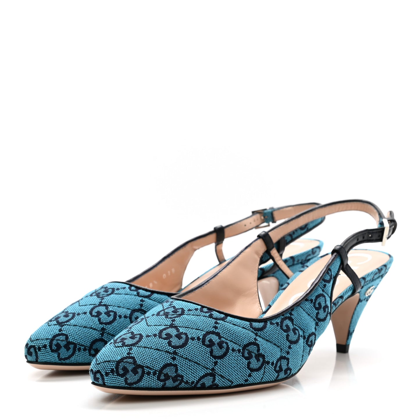 Monogram Multicolor Matelasse Nappa Double G 55mm Slingback Pumps 38.5 Light Blue