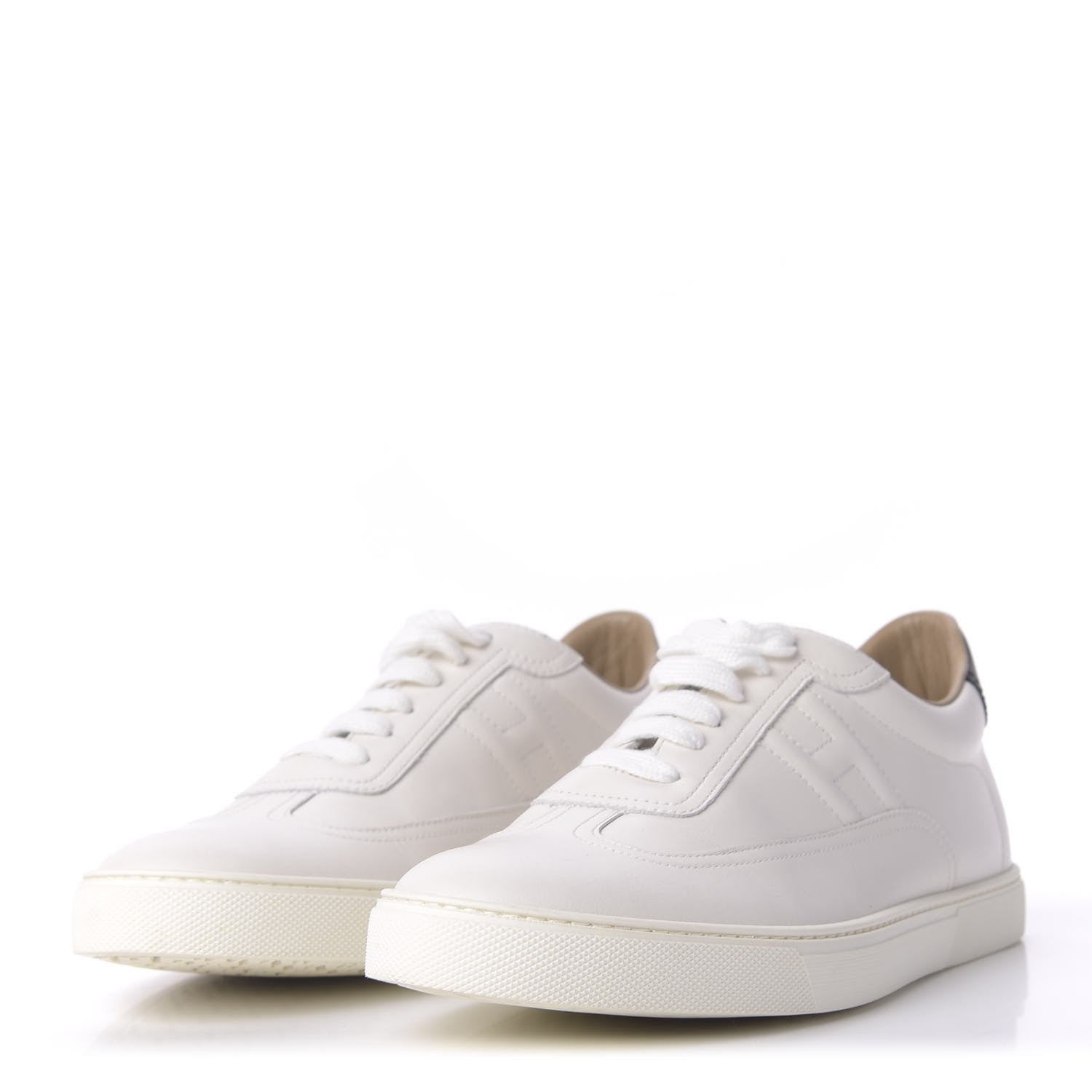 Hermes Calfskin Quicker Sneakers 41 White Black 3 of 10