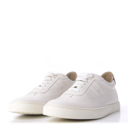 Hermes Calfskin Quicker Sneakers 41 White Black 3 of 10