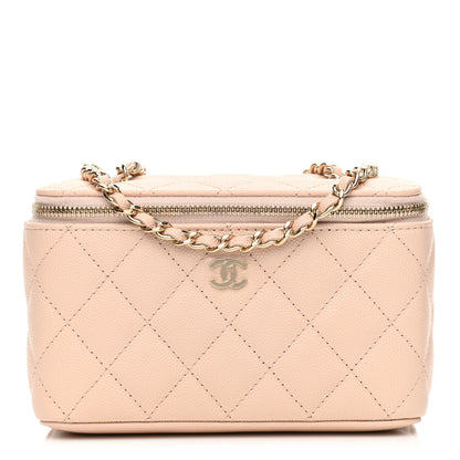 Chanel Caviar Quilted Small Vanity Case With Chain Light Beige 1 of 12