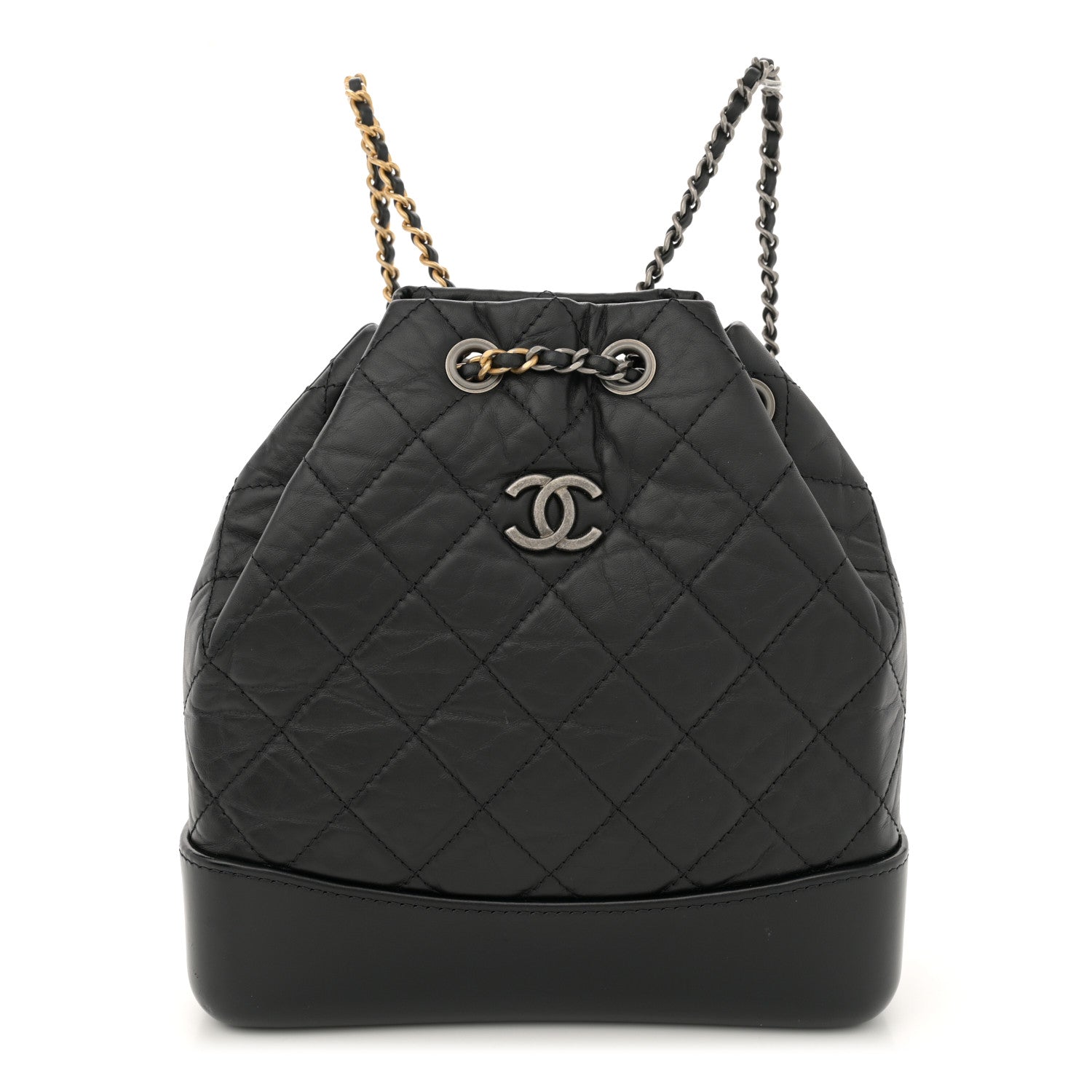 Chanel Aged Calfskin Quilted Small Gabrielle Backpack Black 1 of 14