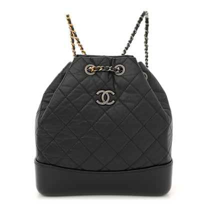 Chanel Aged Calfskin Quilted Small Gabrielle Backpack Black 1 of 14