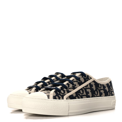 Christian Dior Canvas Oblique Walk'N'Dior Low Top Sneakers 37.5 Deep Blue 4 of 10