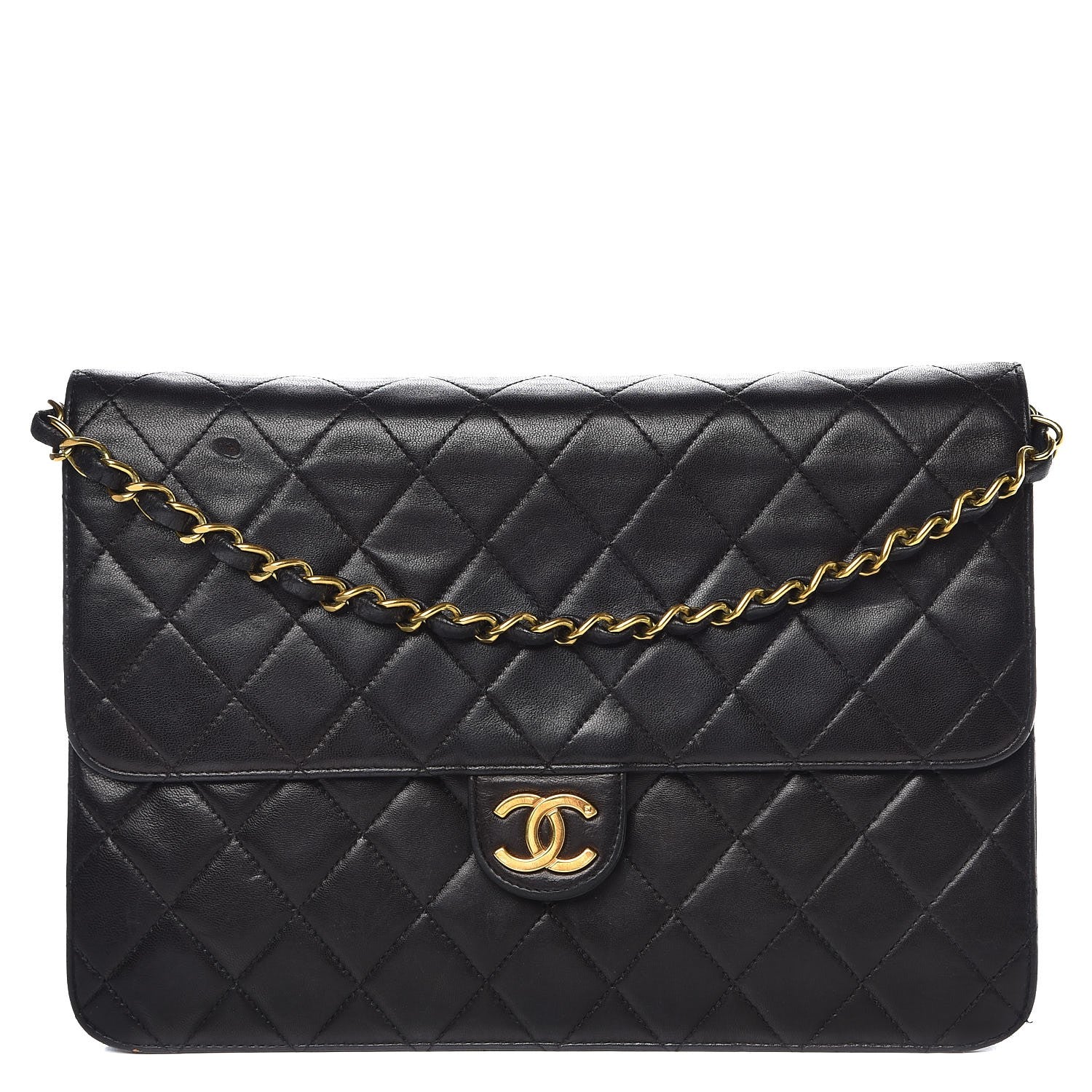 Chanel Lambskin Quilted Medium Single Flap Black 1 of 7