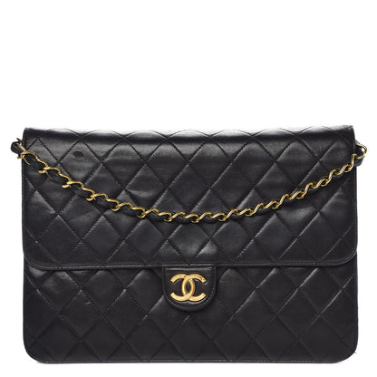 Chanel Lambskin Quilted Medium Single Flap Black 1 of 7