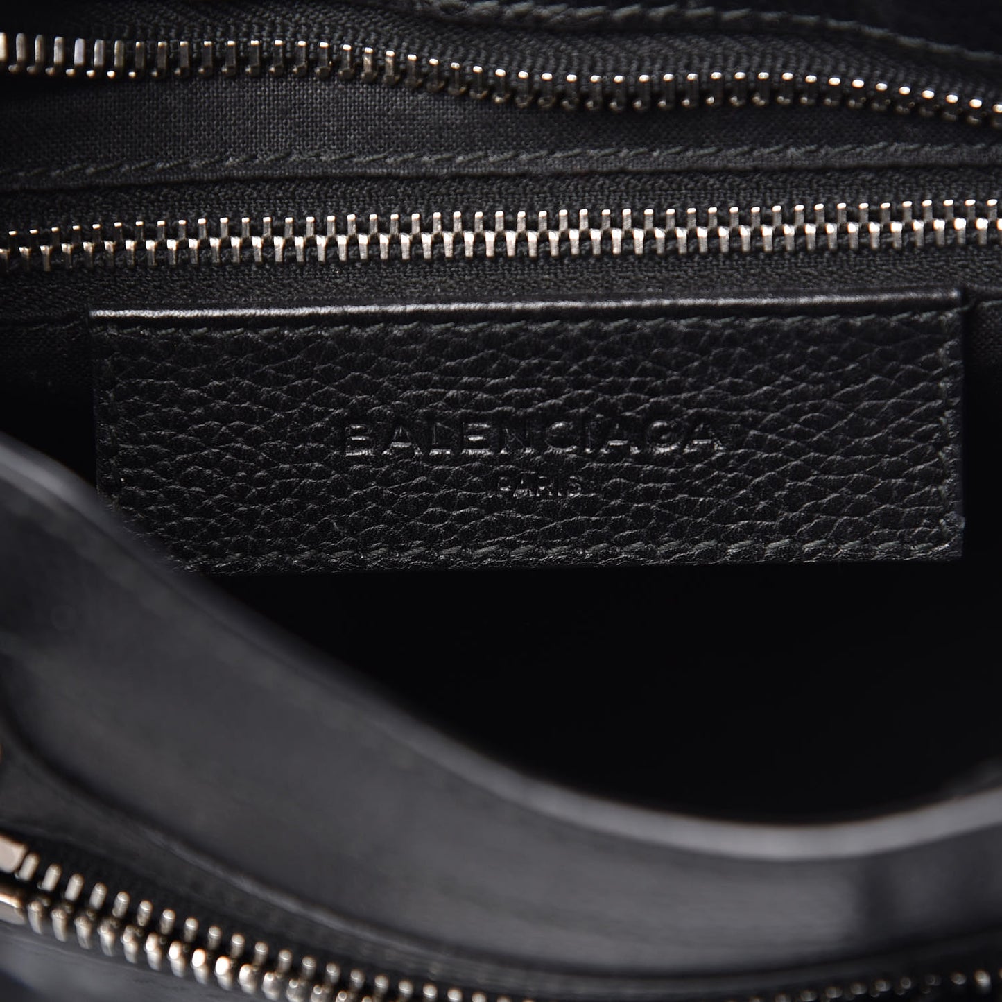 Grained Calfskin Classic Silver Hardware Mini City Black