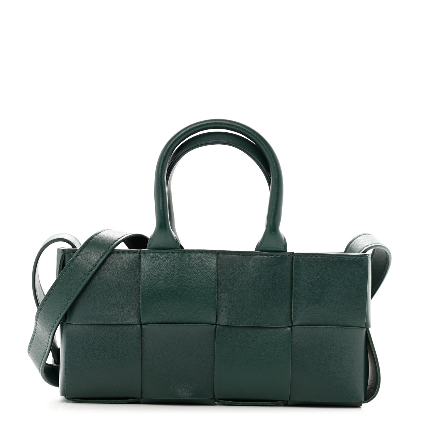 Nappa Maxi Intreccio Mini Arco East West Tote Emerald Green