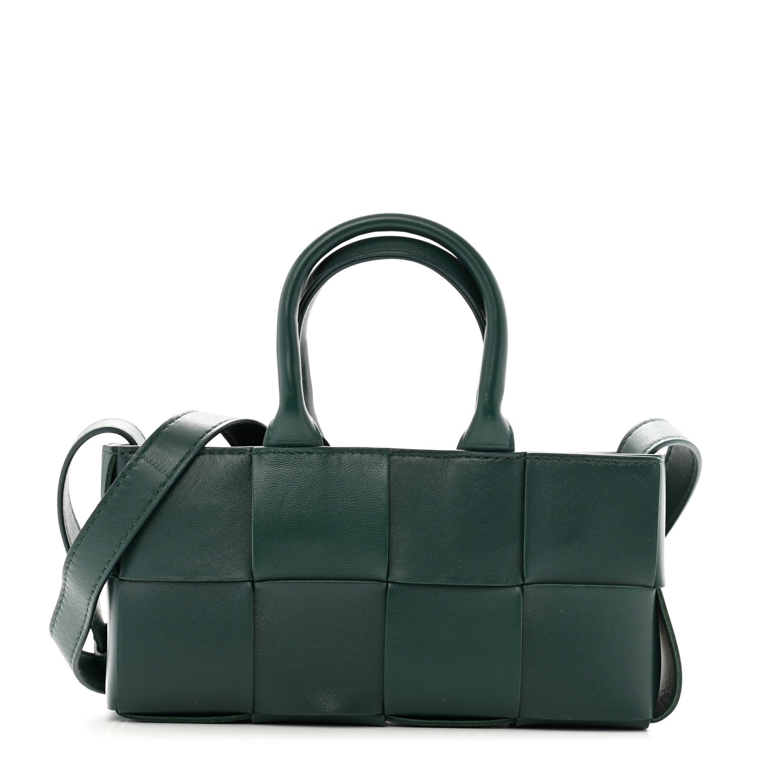 Bottega Veneta Nappa Maxi Intreccio Mini Arco East West Tote Emerald Green 1 of 12