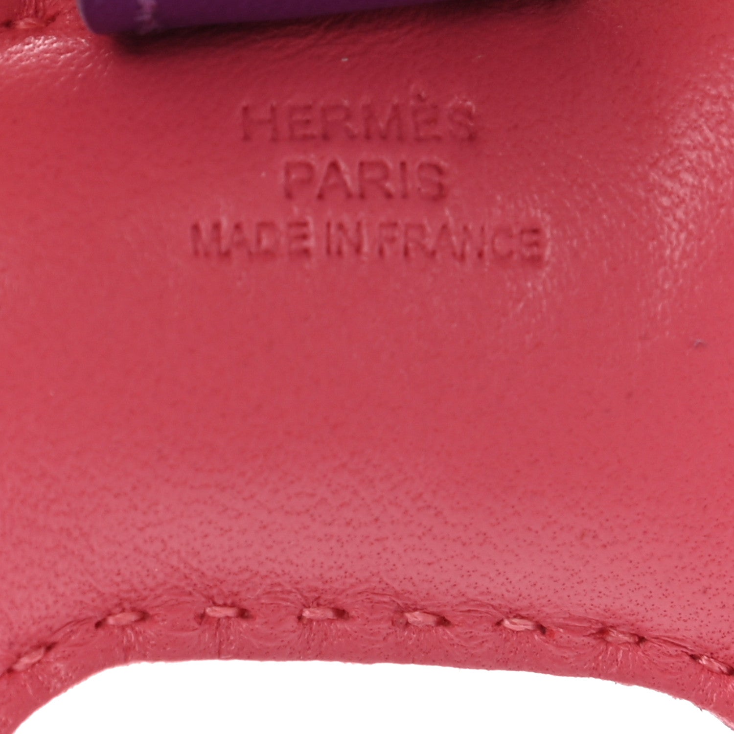Hermes Milo Lambskin Grigri Rodeo Bag Charm MM Rose Azalee Violet Pain D'Epice 4 of 4