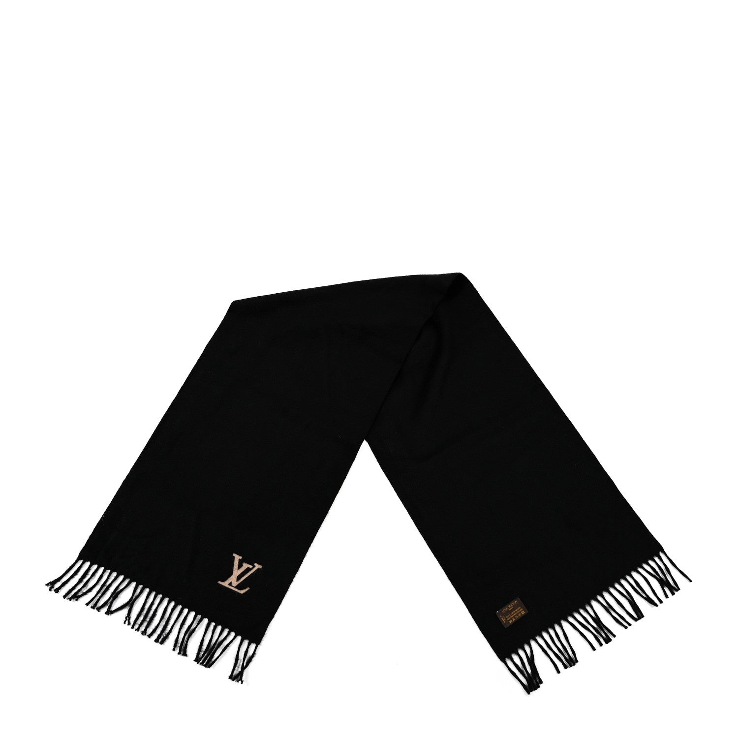 Louis Vuitton Cashmere Jhelam Muffler Scarf Black 2 of 3