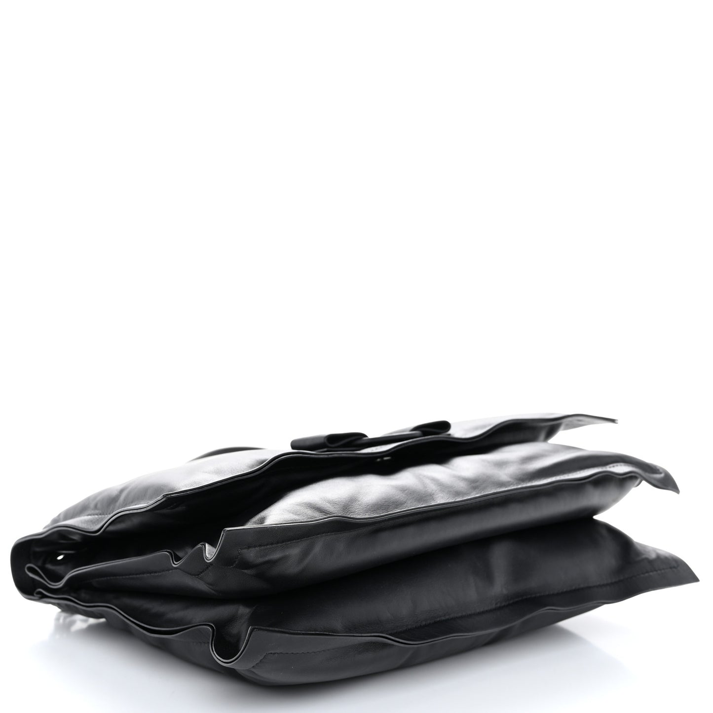 Calfskin Viva Bow Shoulder Bag Black