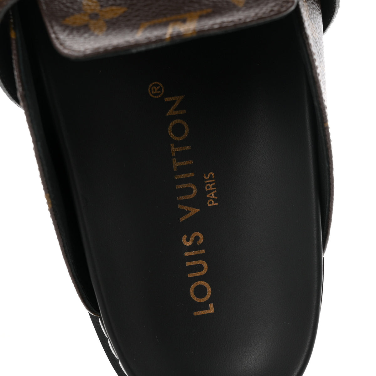 Patent Monogram Womens Cosy Flat Comfort Clog Mules 41 Brown