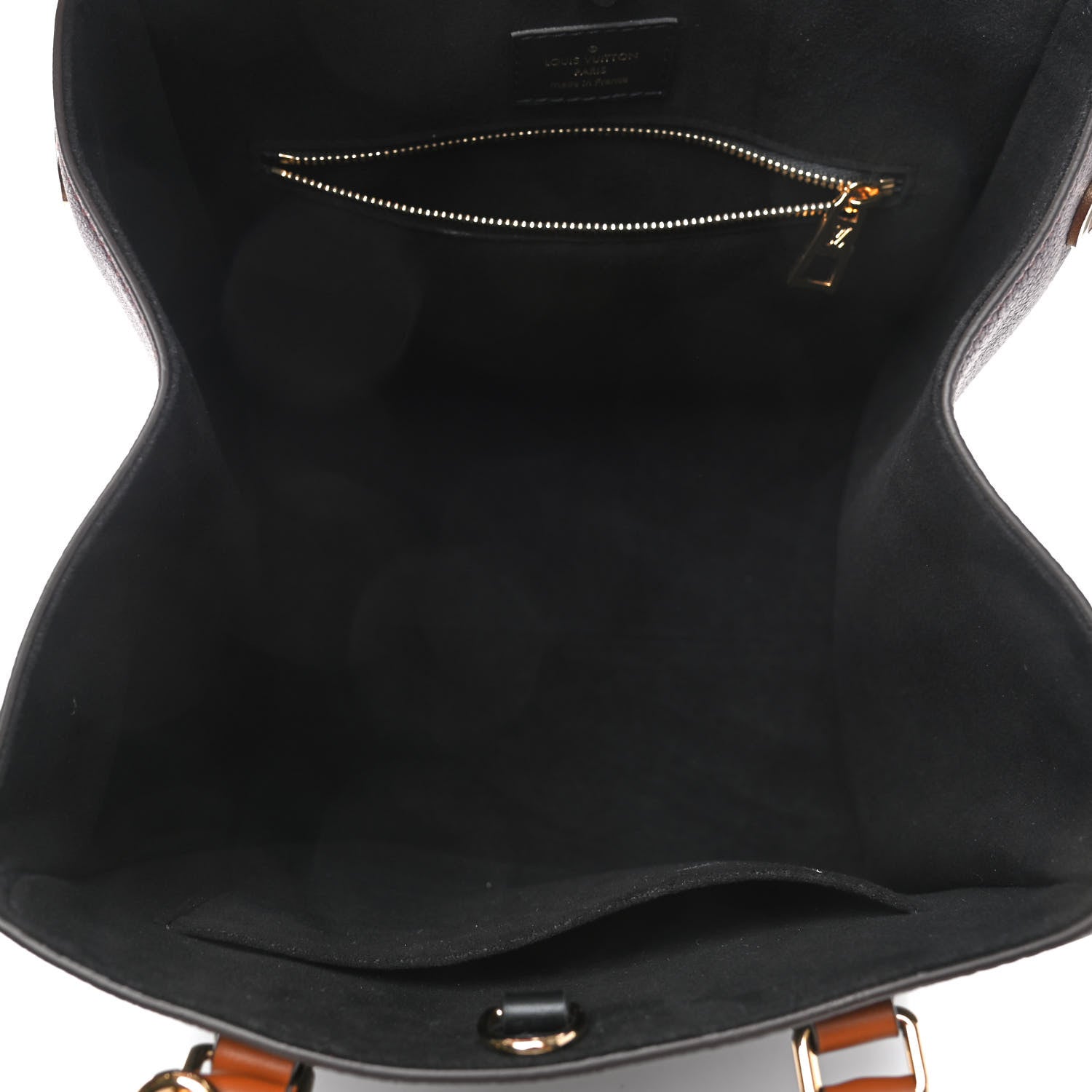 Louis Vuitton Calfskin Monogram Fold Tote MM Black Wine Cream 4 of 5