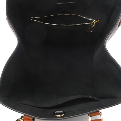 Louis Vuitton Calfskin Monogram Fold Tote MM Black Wine Cream 4 of 5