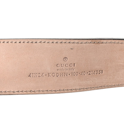 Gucci GG Supreme Monogram Selleria Calfskin Interlocking G 40mm Belt 100 40 Navy 3 of 6