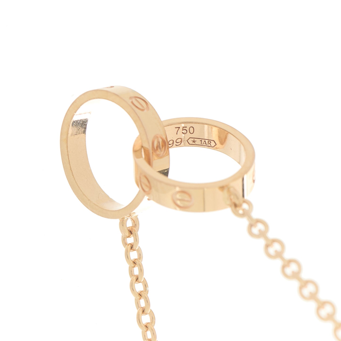 18K Pink Gold Interlocking LOVE Necklace
