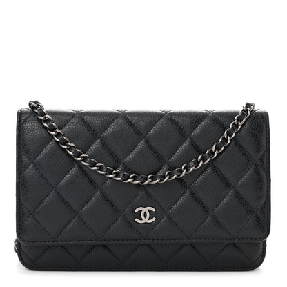 Chanel Caviar Quilted Wallet on Chain WOC Navy 1 of 11