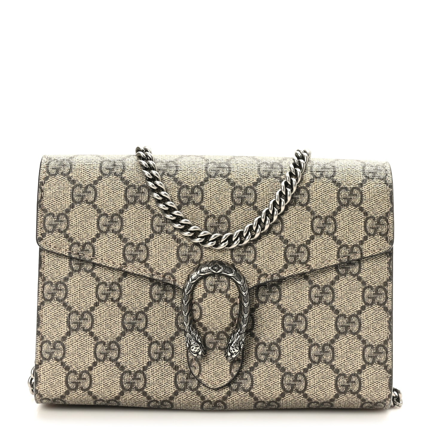 GG Supreme Monogram Mini Dionysus Chain Wallet Beige Taupe