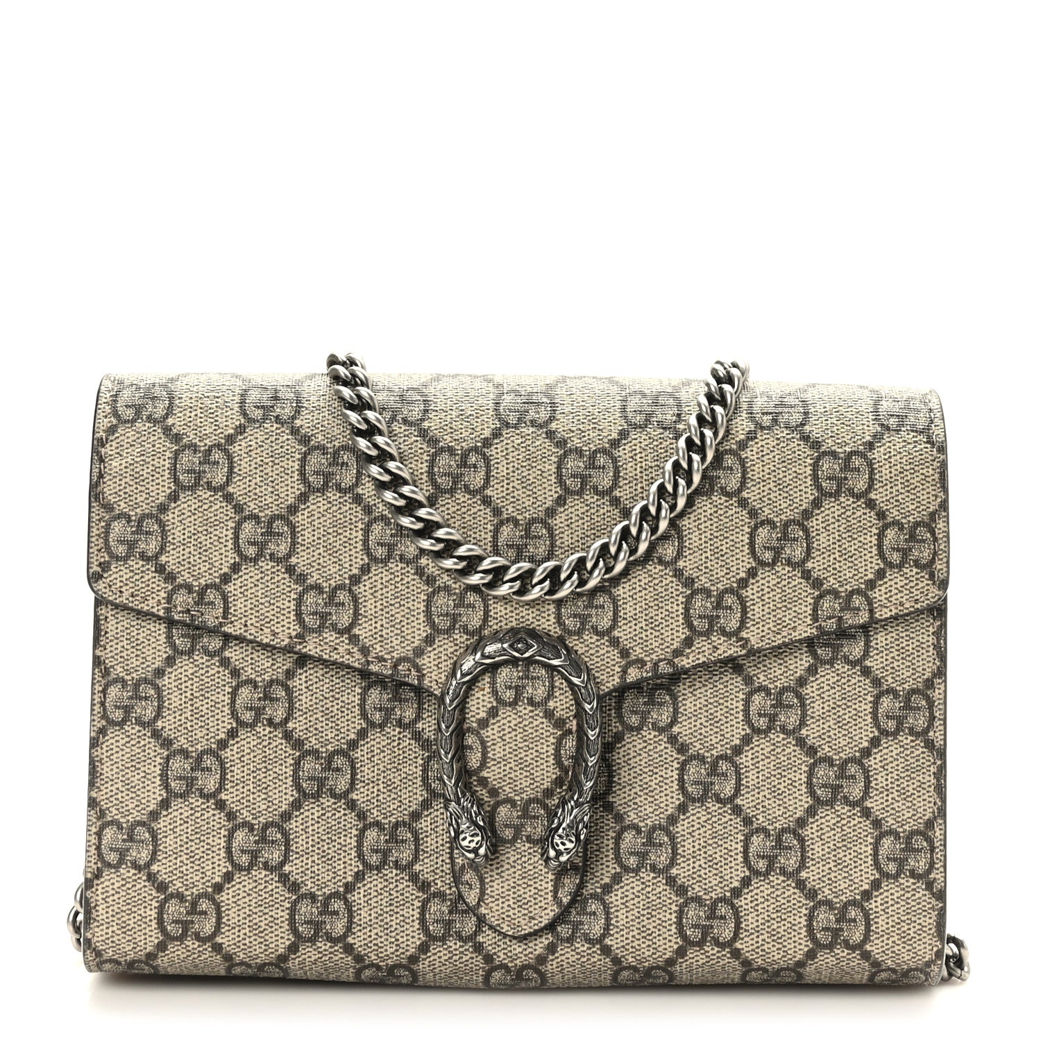 Gucci GG Supreme Monogram Mini Dionysus Chain Wallet Beige Taupe 1 of 10