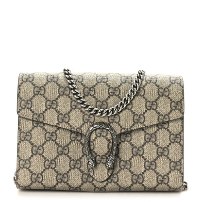 Gucci GG Supreme Monogram Mini Dionysus Chain Wallet Beige Taupe 1 of 10
