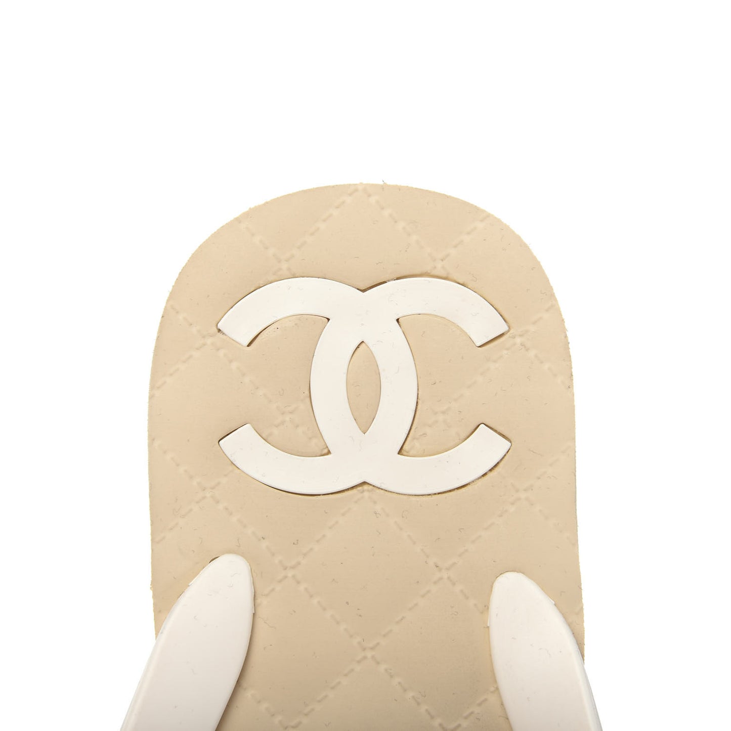 PVC Camellia Thong Sandals 36 Ivory