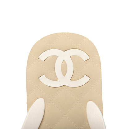 Chanel PVC Camellia Thong Sandals 36 Ivory 8 of 8