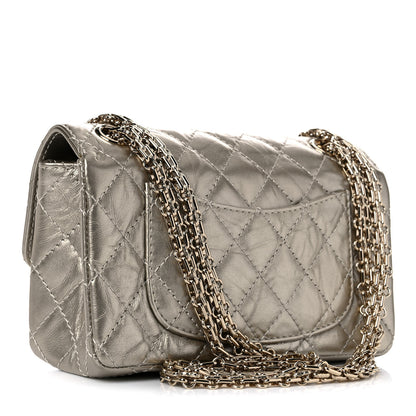Chanel Metallic Aged Calfskin Quilted 2.55 Reissue Mini Flap Light Gold 2 of 10