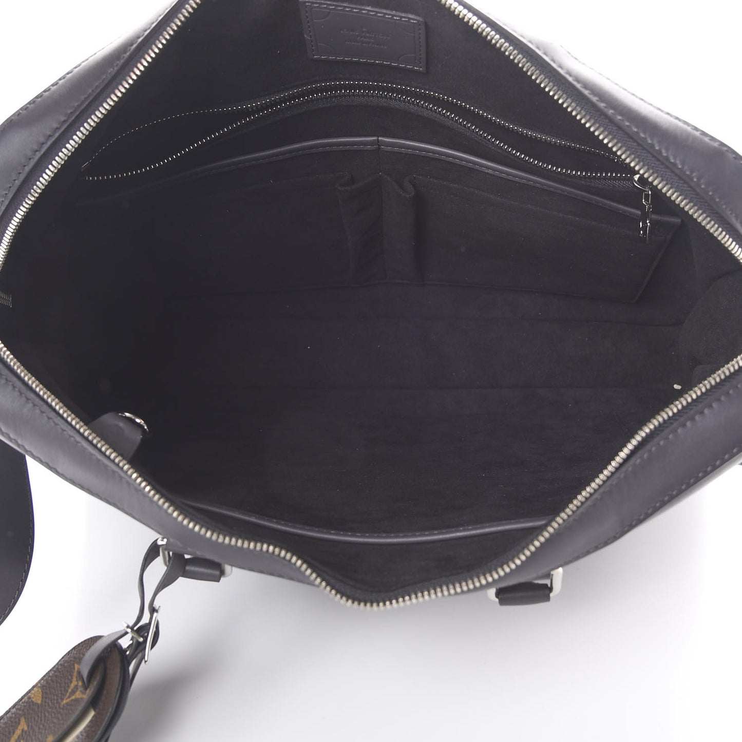 Cuir Ombre Porte-Documents Voyage Bandouliere Anthracite
