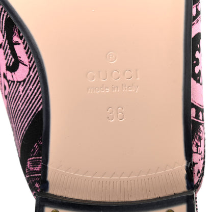 Gucci Silk Satin Saint Romain Womens Princetown Slippers 36 Pink Black 6 of 8