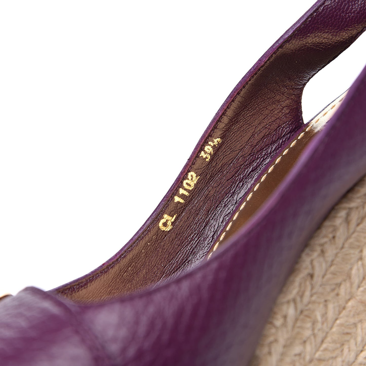 Grained Calfskin Espadrille Santal Wedges 39.5 Purple