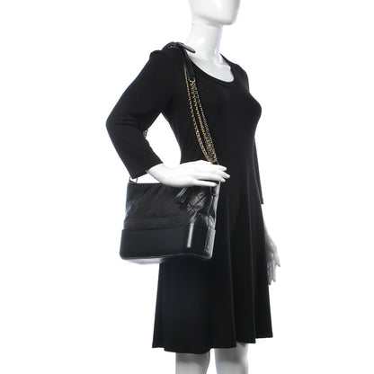 Chanel Aged Calfskin Quilted Medium Gabrielle Hobo Black 2 of 9