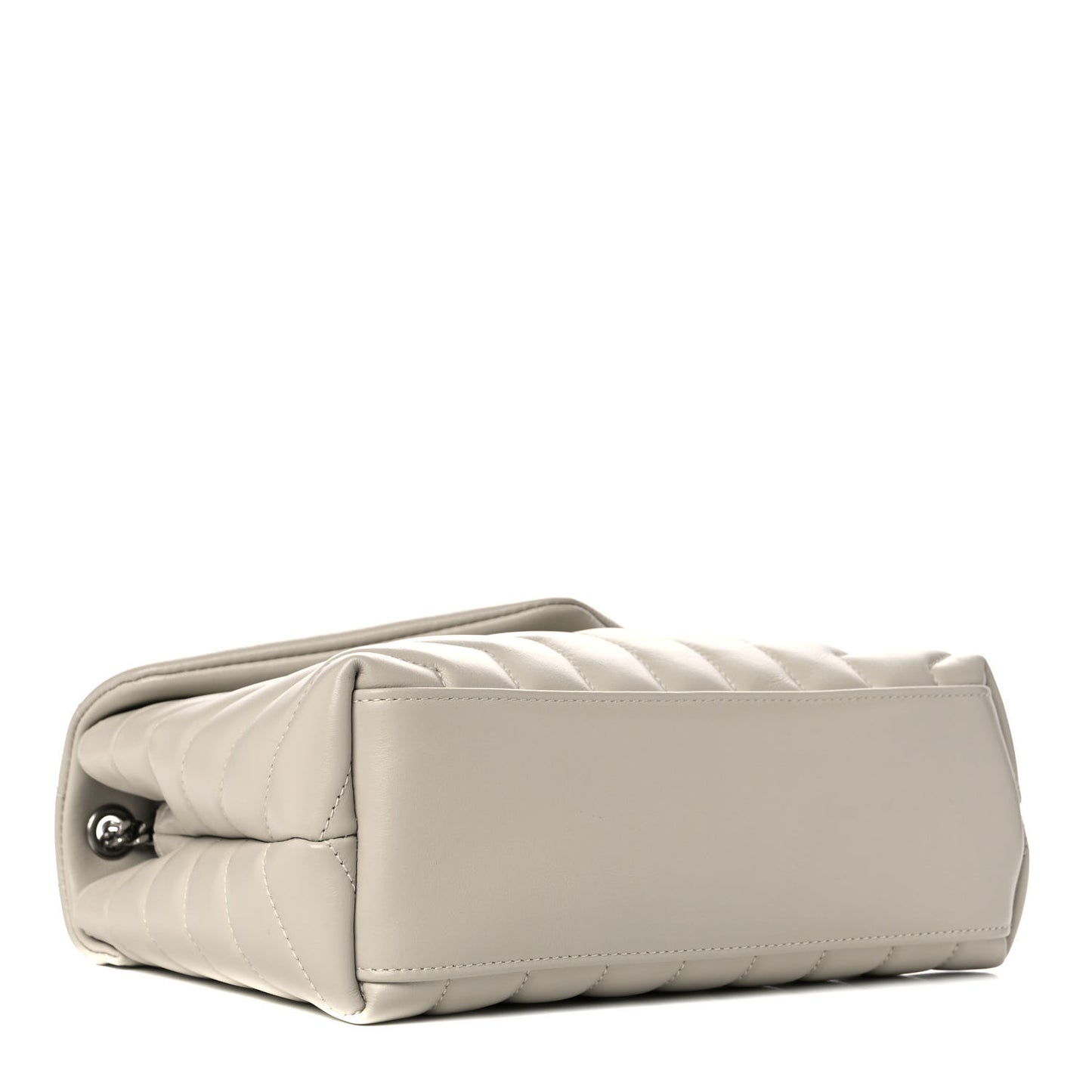 Calfskin Y Quilted Monogram Small Loulou Chain Satchel Crema Soft