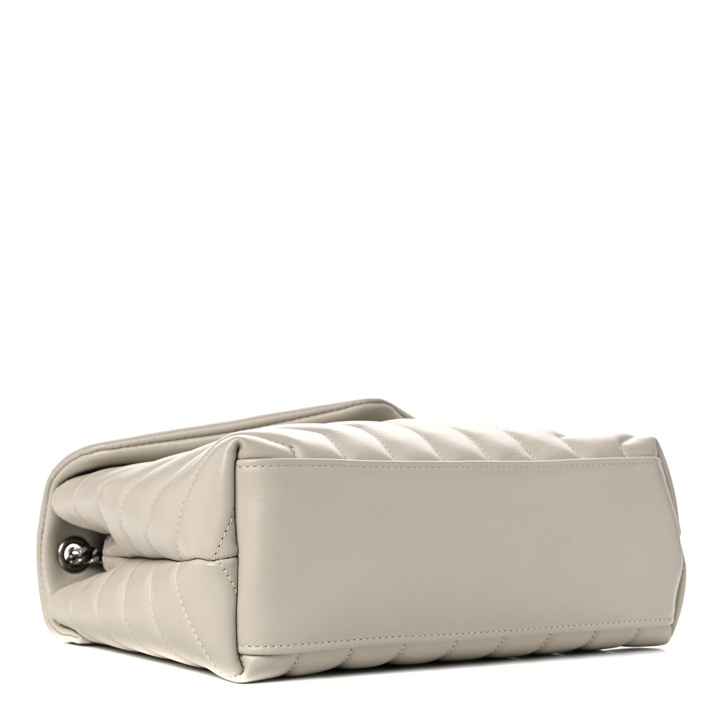 Saint Laurent Calfskin Y Quilted Monogram Small Loulou Chain Satchel Crema Soft 4 of 11