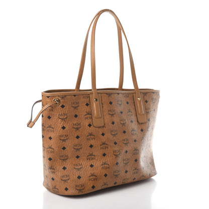 MCM Visetos Medium Liz Reversible Shopper Tote Cognac 4 of 14