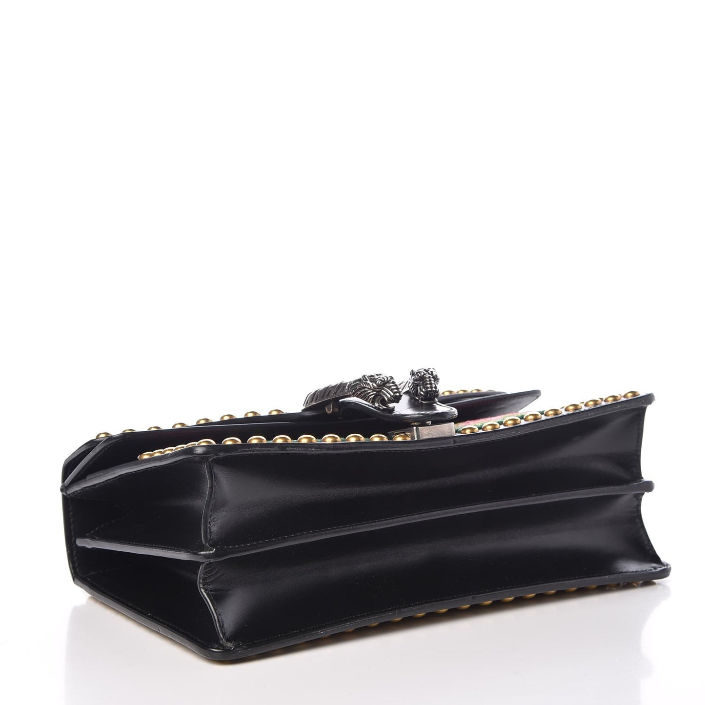 Calfskin Floral Embroidered Studded Small Dionysus Shoulder Bag Black