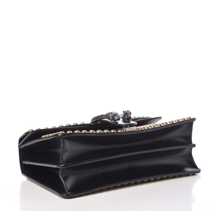 Gucci Calfskin Floral Embroidered Studded Small Dionysus Shoulder Bag Black 4 of 16