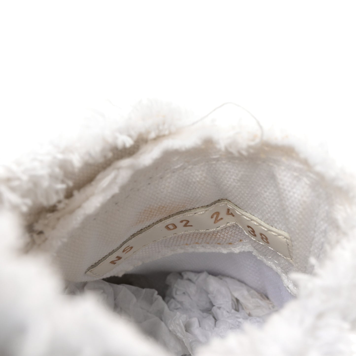 Frayed Canvas Embroidered Logo Walk'N'Dior Low Top Platform Sneakers 38 White