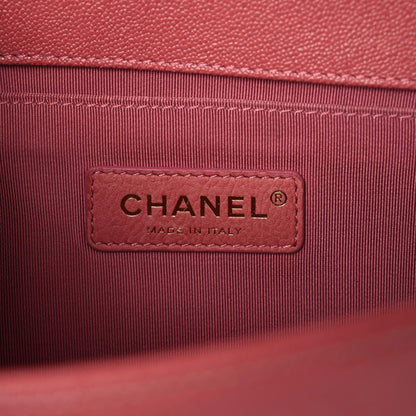 Chanel Caviar Chevron Quilted Medium Boy Flap Pink 10 of 14