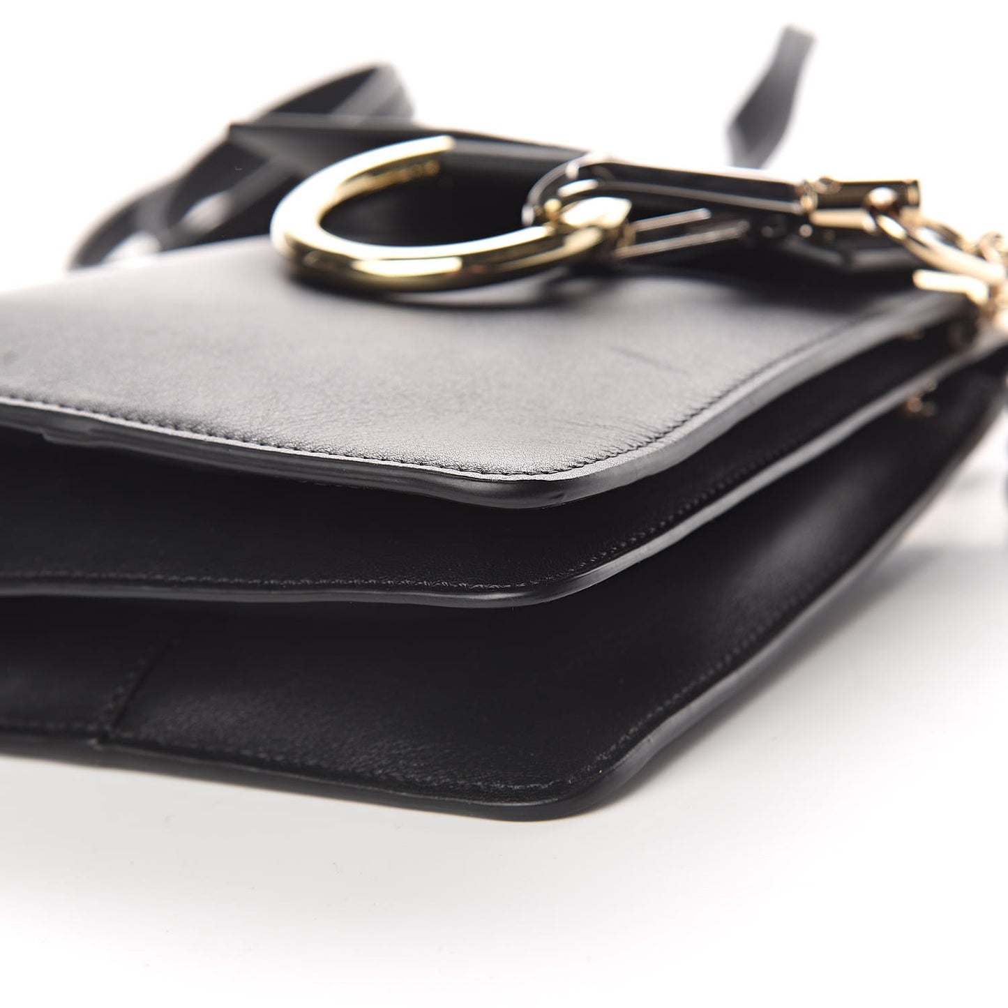 Suede Calfskin Mini Faye Bracelet Bag Black