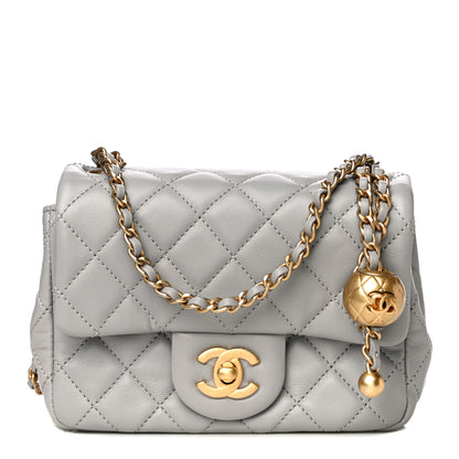 Chanel Lambskin Quilted Mini Pearl Crush Flap Light Grey 1 of 15