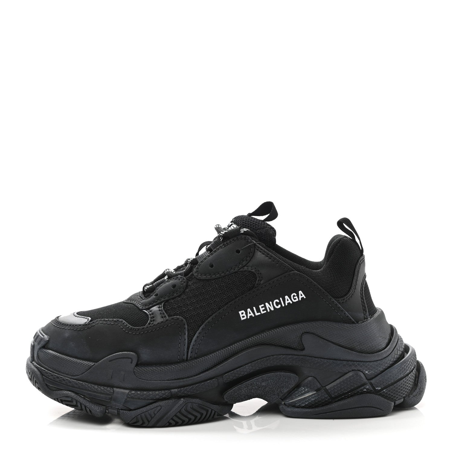 Balenciaga Fabric Mesh Mens Triple S Sneakers 38 Black 1 of 8