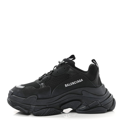 Balenciaga Fabric Mesh Mens Triple S Sneakers 38 Black 1 of 8