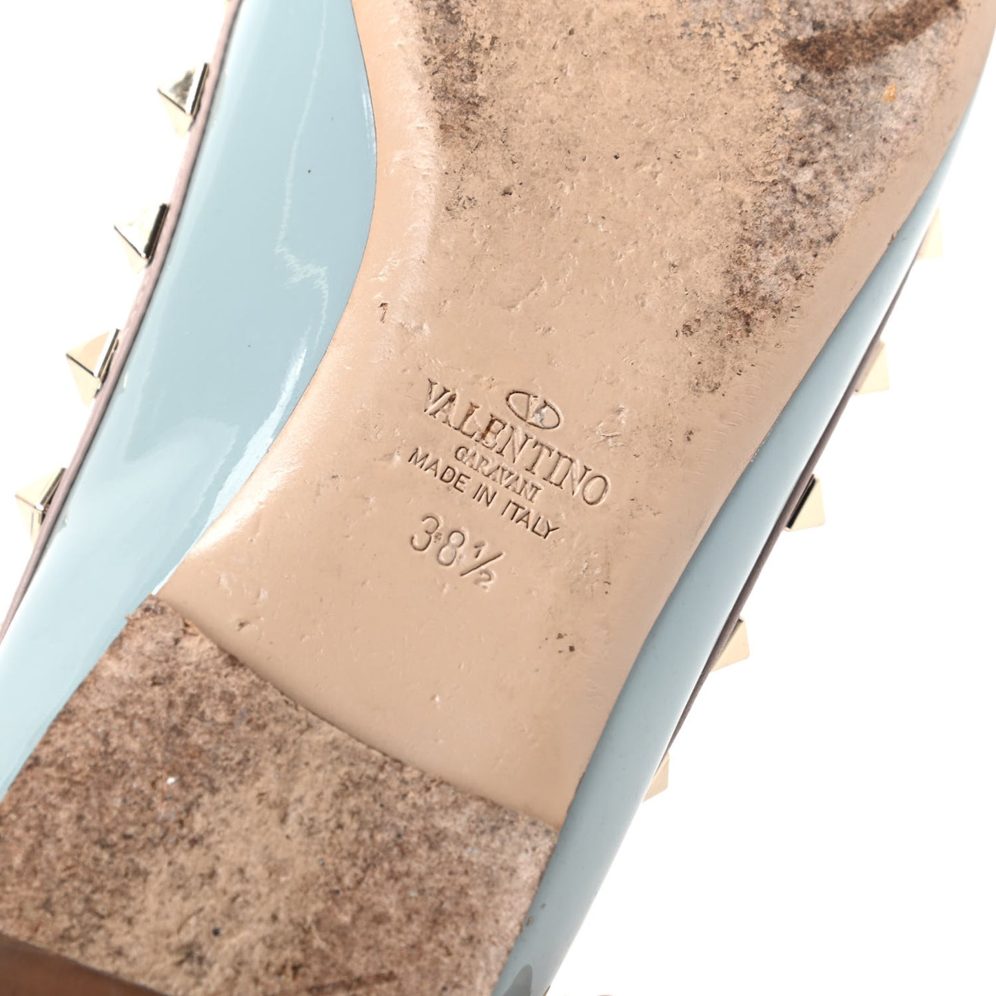 Patent Rockstud Ballerina Flats 38.5 Nube Poudre