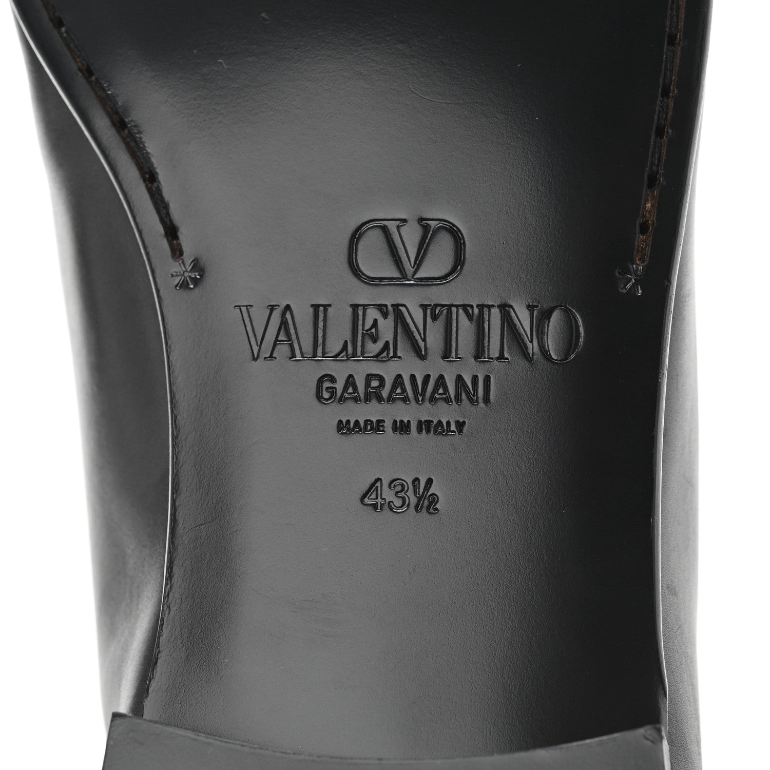 Valentino Garavani Calfskin Mens VLogo Loafers 43.5 Black 7 of 10