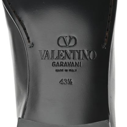 Valentino Garavani Calfskin Mens VLogo Loafers 43.5 Black 7 of 10