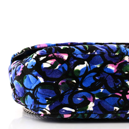 Balenciaga Velvet Floral Quilted M BB Round Shoulder Bag Bleu 8 of 9