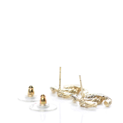 Chanel Crystal Textured CC Earrings Gold 3 of 4