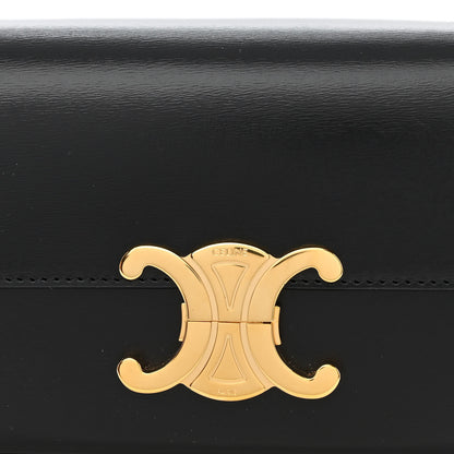 Celine Shiny Calfskin Triomphe Shoulder Bag Black 10 of 13