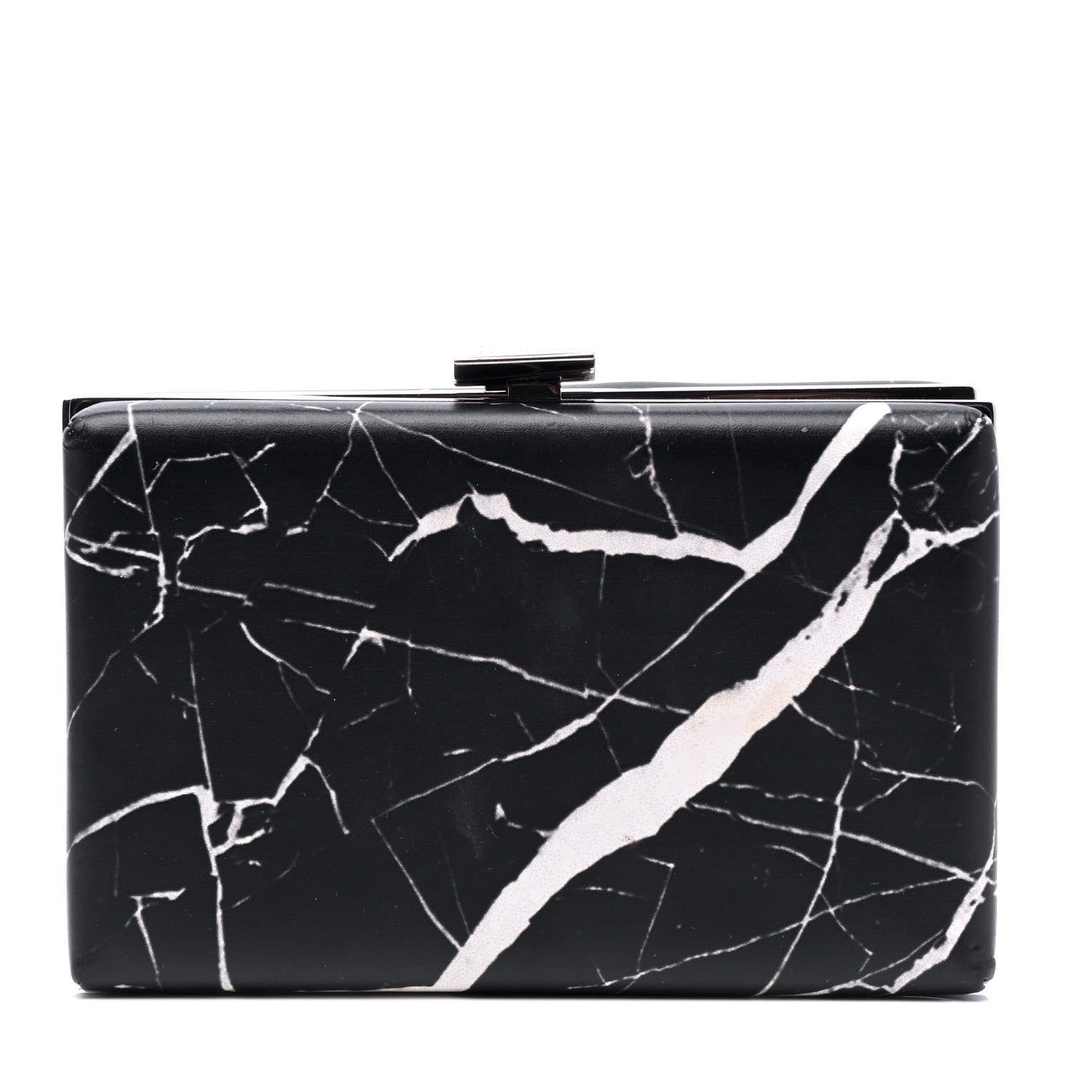 Balenciaga Smooth Calfskin Le Dix Minaudiere Marble Box Clutch Black 1 of 4