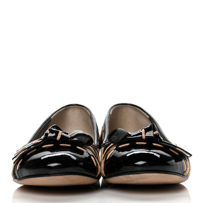 Christian Dior Calf Hair Patent Leopard Ballet Flats 38 Black 2 of 11